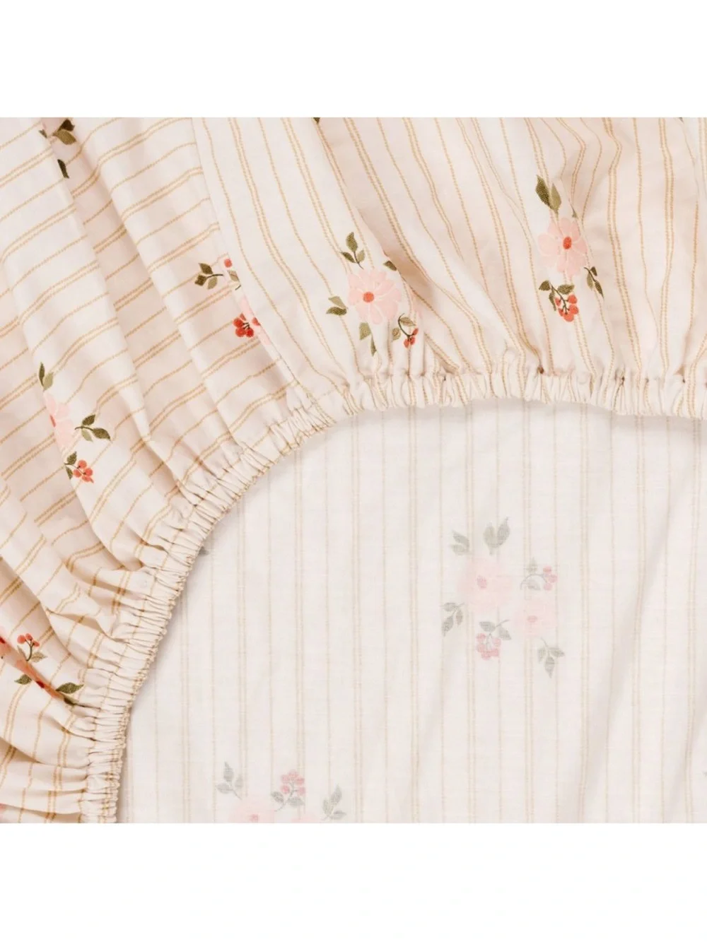Gathre  Queen Scalloped Floral Sheet Set 100% Cotton